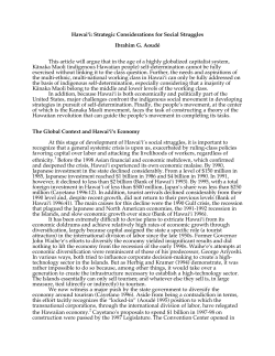 Hawai&yuml;i: Strategic Considerations for Social Struggles Ibrahim G