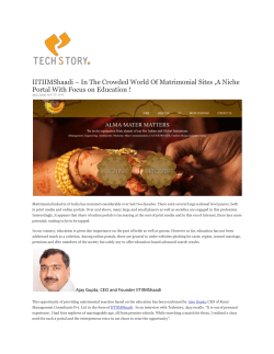 In The Crowded World Of Matrimonial Sites ,A