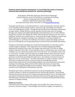 evidence-based expertise development: a roundtable discussion of