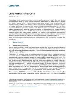 China Antitrust Review 2015