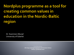 Nordplus Framework Programme