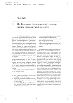 Income Inequality and Insecurity