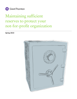 Maintaining sufficient reserves to protect your not-for