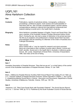 UQFL161 Alma Hartshorn Collection - UQ Library
