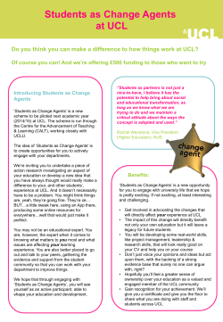 Students as Change Agents at UCL