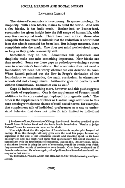 Social Meaning and Social Norms - Penn Law: Legal Scholarship