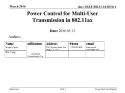 Power Control for Multi-User Transmission in 802.11