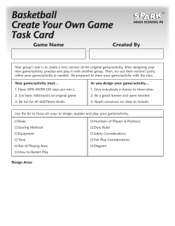 Create Your Own Game Task Card