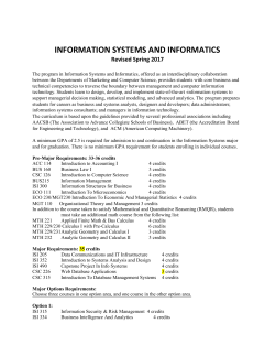 Course descriptions - Information Systems and Informatics Program