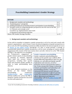 PBC Gender Strategy - the United Nations