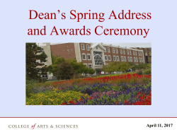 2017 Spring Address - College of Arts and Sciences