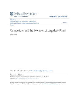 Competition and the Evolution of Large Law Firms