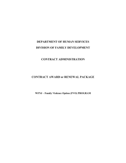 FY15 Family Violence Option Renewal Package