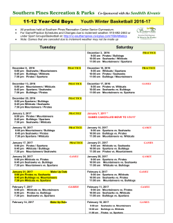 Game and Practice Schedule