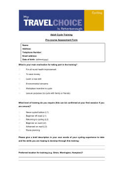 Adult Cycle Training Consent Form