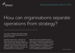 How can organisations separate operations from strategy?