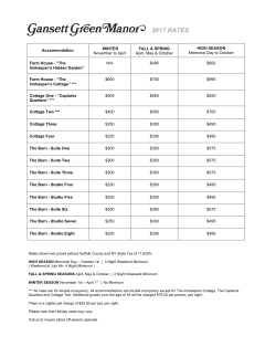 2017 rates - Gansett Green Manor