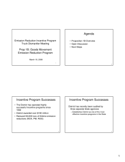 Agenda Incentive Program Successes Incentive Program Successes