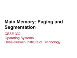 Paging and Segmentation