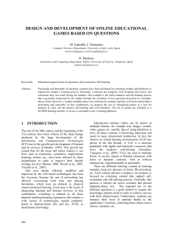 design and development of online educational games based