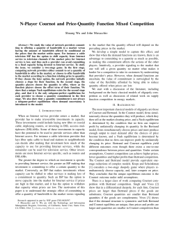 N-Player Cournot and Price-Quantity Function Mixed Competition