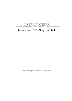 LINEAR ALGEBRA Exercises Of Chapter 1-4