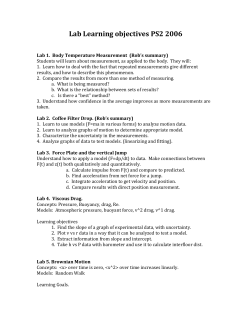 Learning objectives 2006 - Instructional Physics Lab