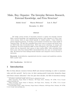 The Interplay Between Research, External Knowledge, and Firm