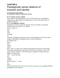 Paradigmatic sense relations of