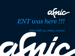 ENT was here - Indico - DNS-OARC
