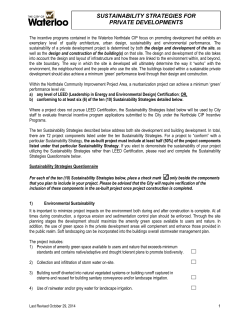 Sustainability strategies for private developments