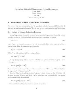 Generalized Method of Moments and Optimal Instruments