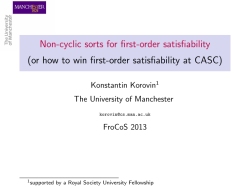 Non-cyclic sorts for first-order satisfiability (or how to win first