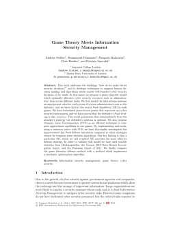 Game Theory Meets Information Security Management