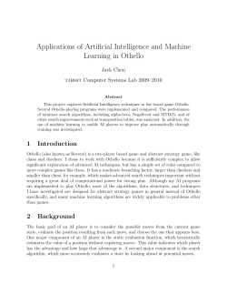 Applications of Artificial Intelligence and Machine Learning in Othello