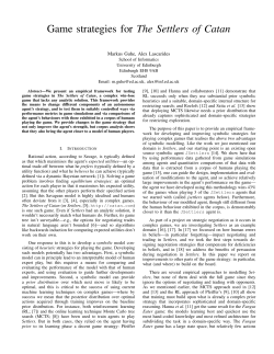 Game strategies for The Settlers of Catan