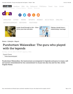 Purshottam Walawalkar: The guru who played with the legends
