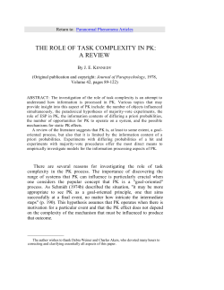 The Role of Task Complexity it PK: A Review