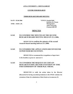 Supervisor Recognition &ndash; Recommended List