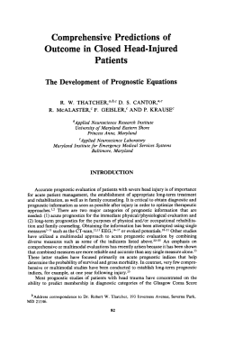 Comprehensive Predictions of Outcome in Closed Head Injury
