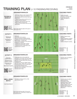 tRAInInG PLAnU-10 PASSING/RECEIVING