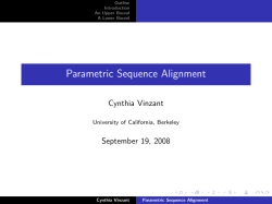 Parametric Sequence Alignment