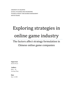 Exploring strategies in online game industry