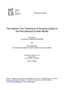 The Optimal Tax Treatment of Housing Capital in the