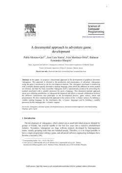 A documental approach to adventure game development - e-UCM