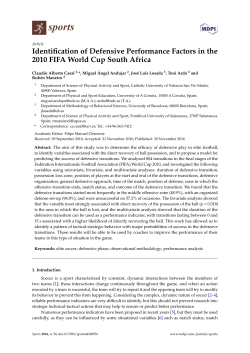 Identification of Defensive Performance Factors in the 2010