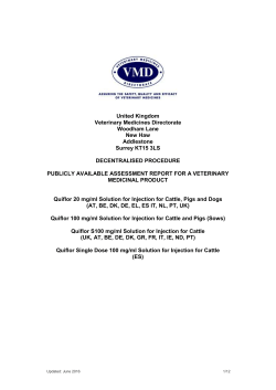 United Kingdom Veterinary Medicines Directorate Woodham Lane
