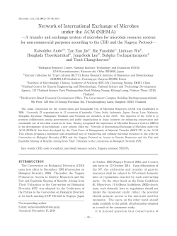 Network of International Exchange of Microbes under the ACM