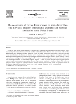 The cooperation of private forest owners on scales larger than one