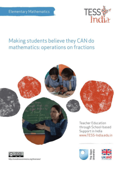 Making students believe they CAN do mathematics: operations on